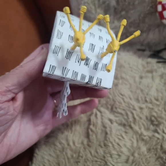 Colorful Chicken Figurine Set, Shelf Sitter, Navajo Signed Wood Chicken, Dept 56 - Picture 6 of 13